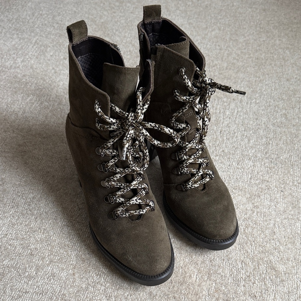 Aquatalia Ihana Water Resistant Lace Up Heeled Boots
